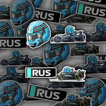 Mercedes AMG Petronas F1 George Russell Stickers 2025