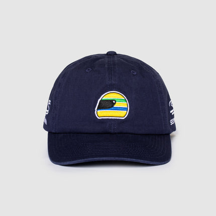 Ayrton Senna Helmet Washed Baseball Cap