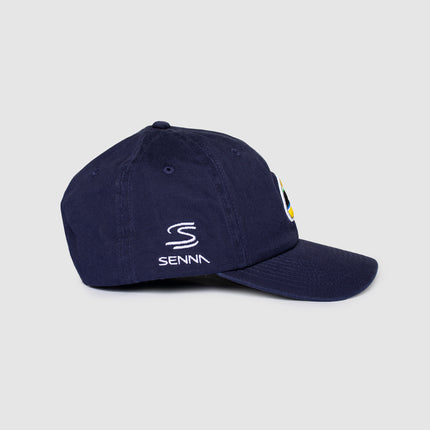 Ayrton Senna Helmet Washed Baseball Cap