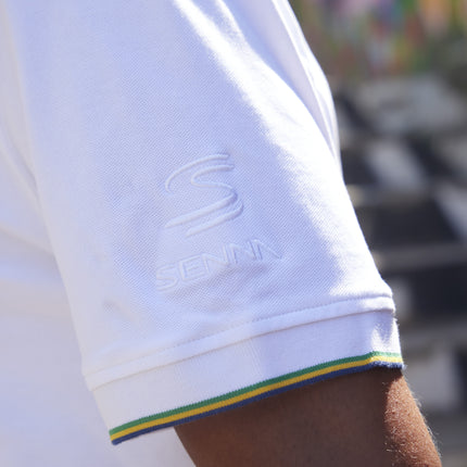 Ayrton Senna Small Helmet Logo Poloshirt