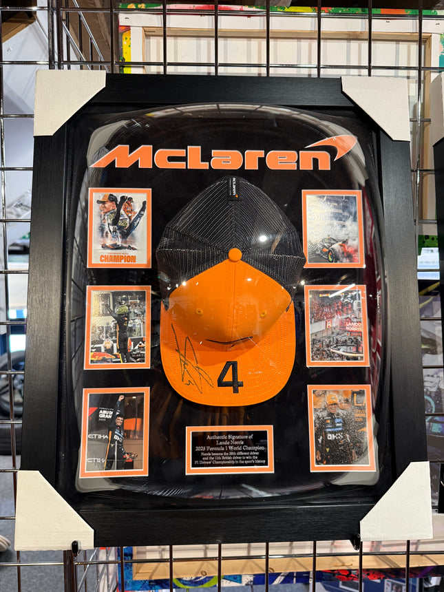 McLaren F1 Team Official Lando Norris Signed Framed Cap