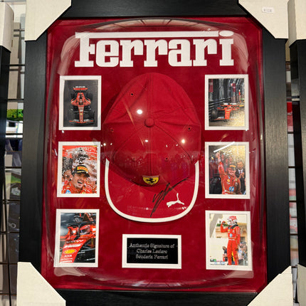 Scuderia Ferrari F1 Team Official Charles Leclerc Signed Framed Cap