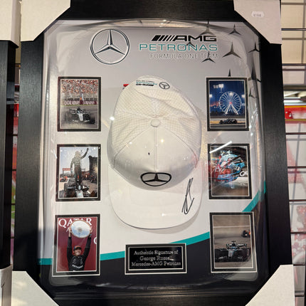 Mercedes AMG Petronas F1 Team Official George Russell Signed Framed Cap