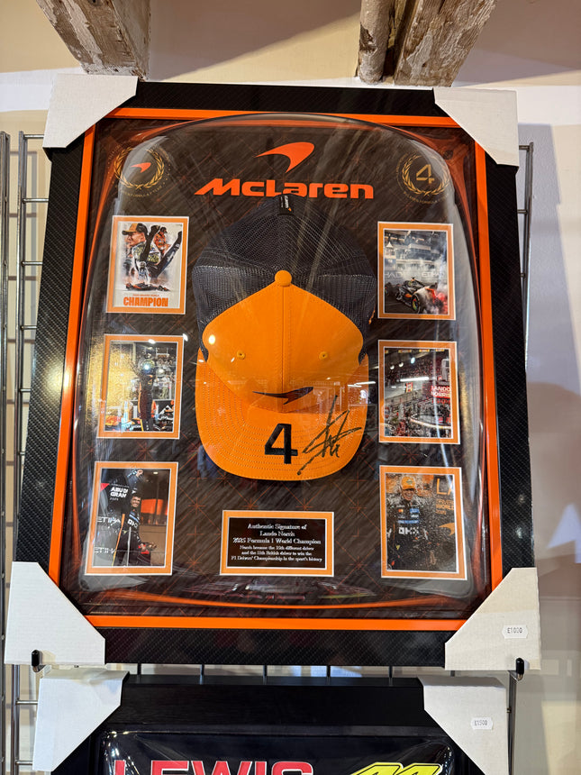 McLaren F1 Team Official Lando Norris Signed Framed Cap