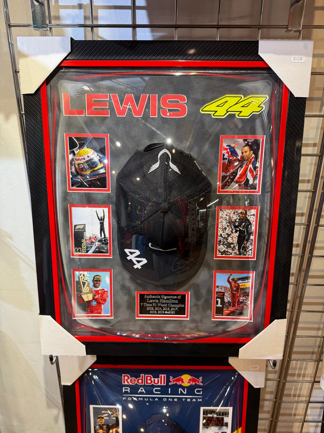 Mercedes AMG Petronas F1 Team Official Lewis Hamilton Signed Framed Cap