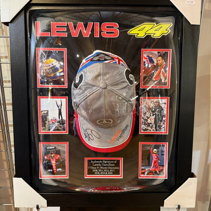 Mercedes AMG Petronas F1 Team Official Lewis Hamilton Signed Framed Cap