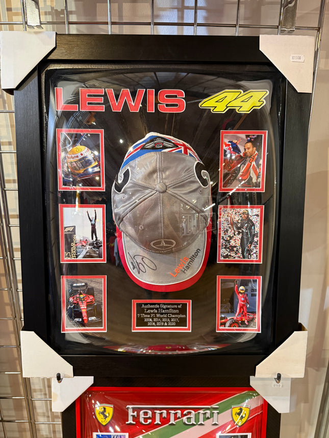 Mercedes AMG Petronas F1 Team Official Lewis Hamilton Signed Framed Cap