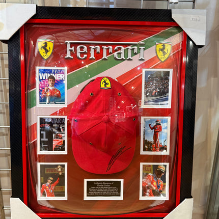 Scuderia Ferrari F1 Team Official Charles Leclerc Signed Framed Cap