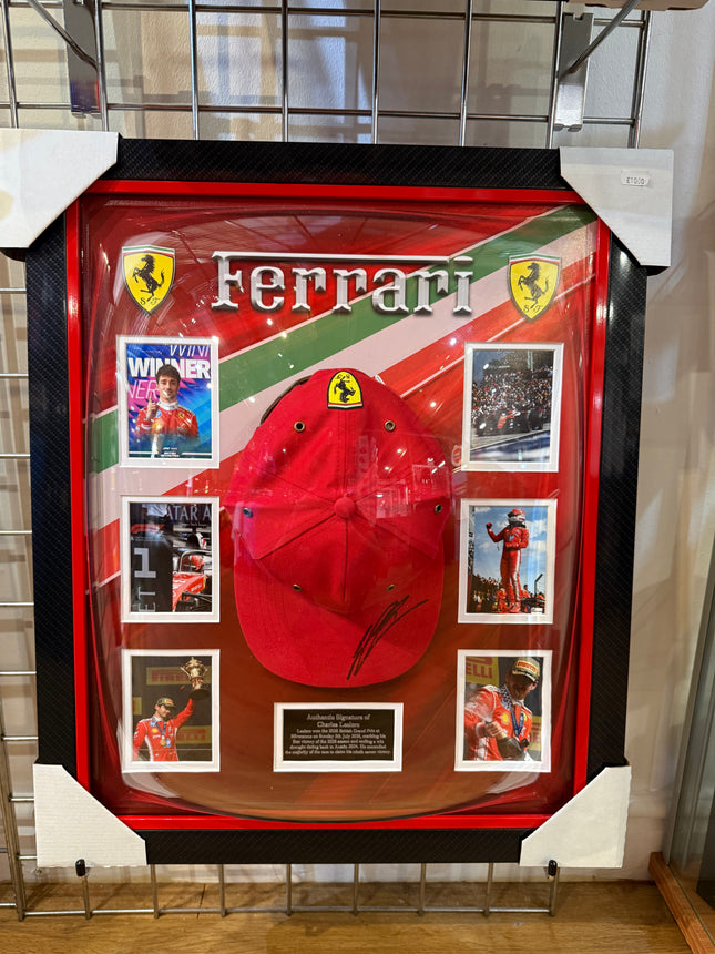 Scuderia Ferrari F1 Team Official Charles Leclerc Signed Framed Cap
