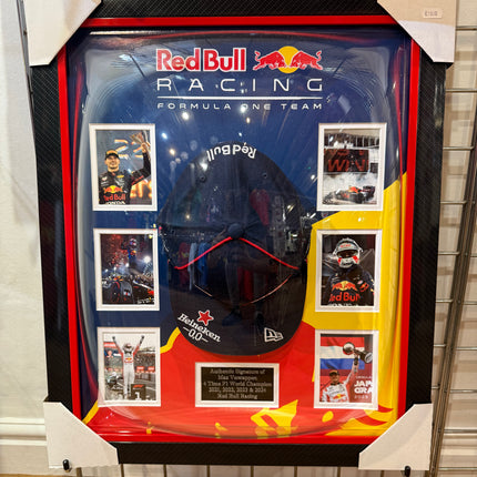Red Bull Racing F1 Team Official Max Verstappen Signed Framed Cap