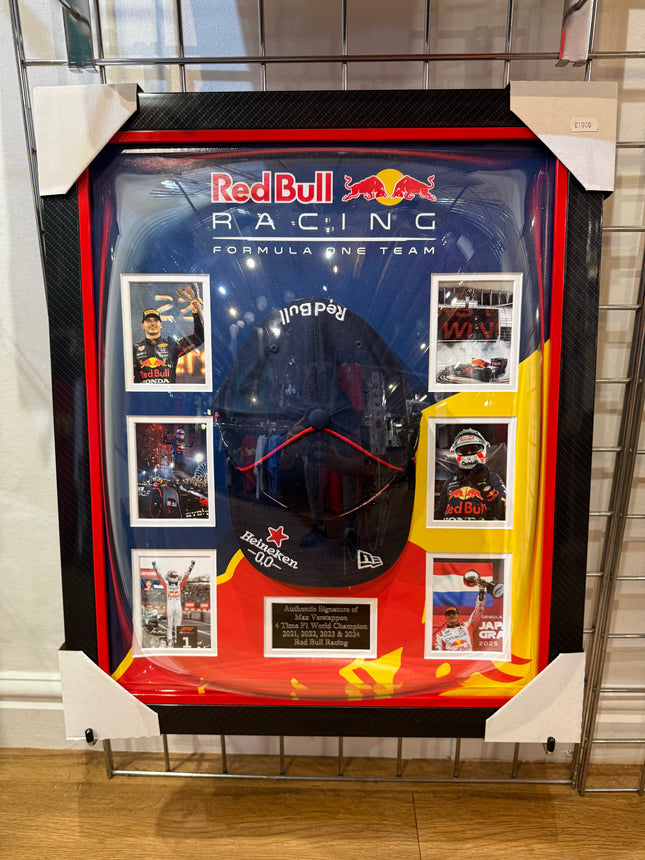 Red Bull Racing F1 Team Official Max Verstappen Signed Framed Cap