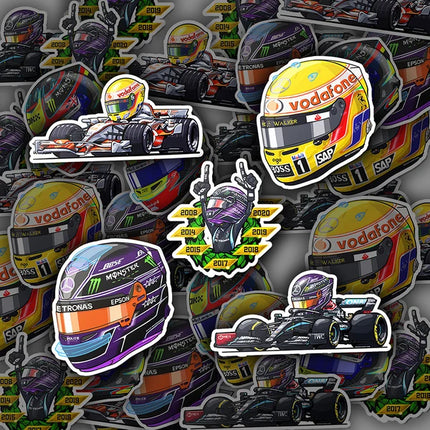 McLaren And Mercedes F1 Lewis Hamilton Championship Stickers