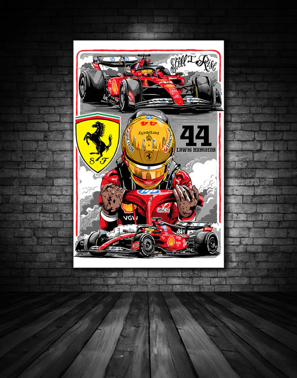Scuderia Ferrari F1 Lewis Hamilton Driver Canvas 50cm x 35cm