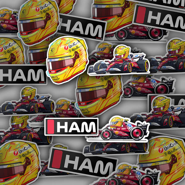 Scuderia Ferrari F1 Lewis Hamilton Stickers 2025