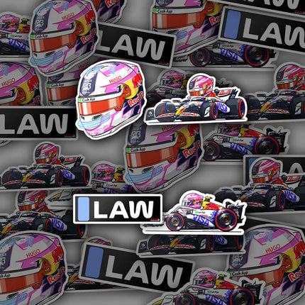 Visa Cash App Racing Bulls F1 Liam Lawson Stickers 2025