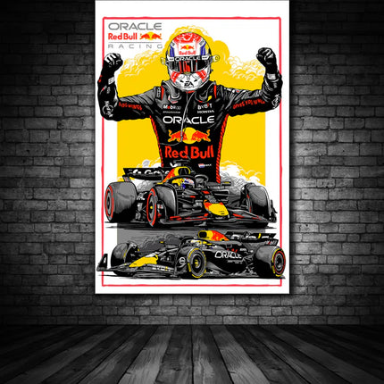 Red Bull Racing F1 Max Verstappen Driver Canvas 50cm x 35cm