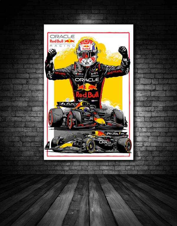 Red Bull Racing F1 Max Verstappen Driver Canvas 50cm x 35cm