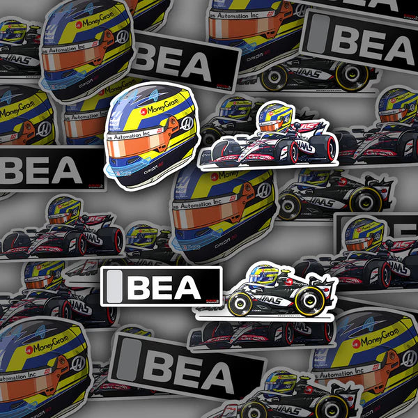 Haas F1 Oliver Bearman Stickers 2025