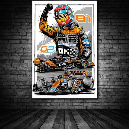 McLaren F1 Oscar Piastri 2025 Driver Canvas 50cm x 35cm