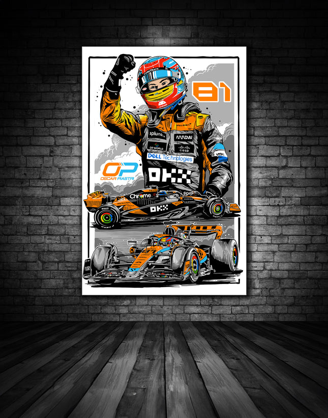 McLaren F1 Oscar Piastri 2025 Driver Canvas 50cm x 35cm