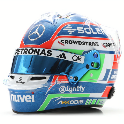 Mercedes AMG Petronas F1 Team Spark Model Kimi Antonelli Imola GP 1/5 Mini Helmet 2025