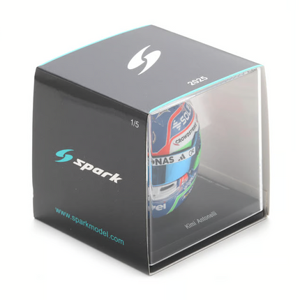 Mercedes AMG Petronas F1 Team Spark Model Kimi Antonelli Imola GP 1/5 Mini Helmet 2025