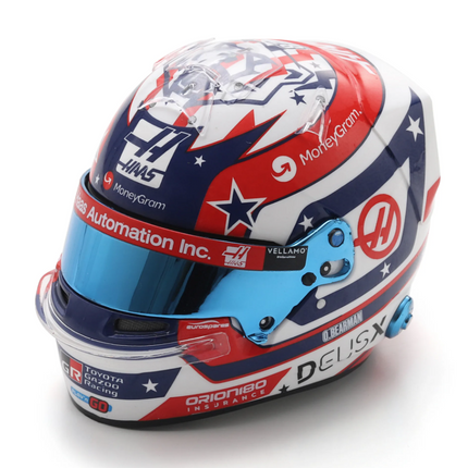 Haas F1 Oliver Bearman 2025 USA GP 1/5 Scale Mini Helmet