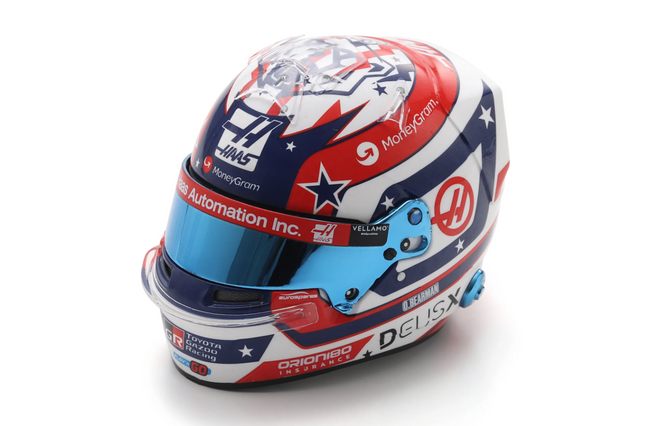 Haas F1 Oliver Bearman 2025 USA GP 1/5 Scale Mini Helmet
