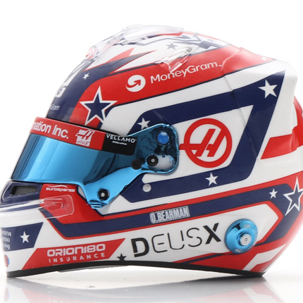 Haas F1 Oliver Bearman 2025 USA GP 1/5 Scale Mini Helmet