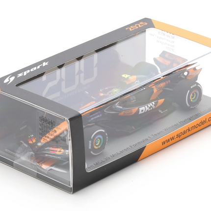McLaren F1 Team Spark Model Lando Norris Hungarian GP Winner 1/43 Scale Model Car 2025