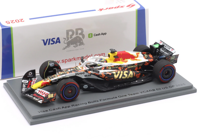 Visa Cash App Racing Bulls F1 Spark Model Isack Hadjar USA GP 1/43 Scale Racing Car 2025