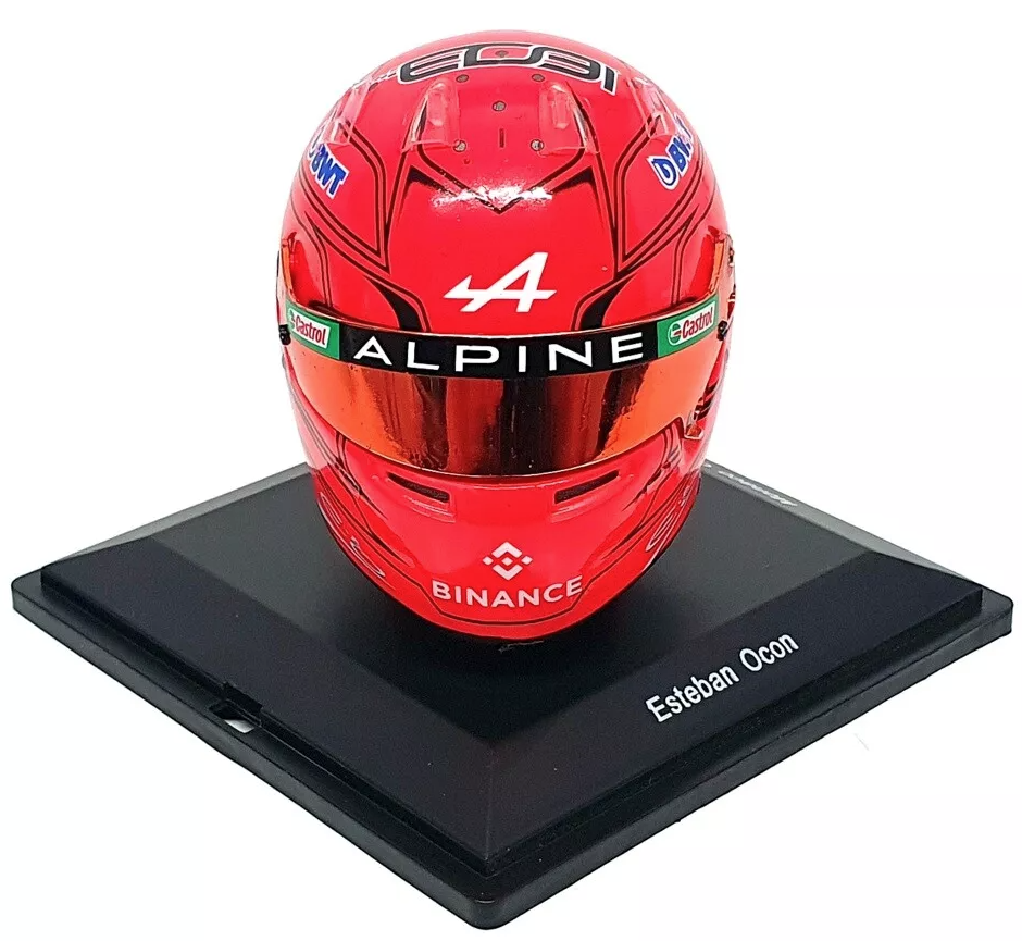 Voiture Miniature de Collection - Alpine - Esteban Ocon - Casque 1/2 Voiture Miniature de Collection - Alpine - Esteban Ocon - Casque 1/2