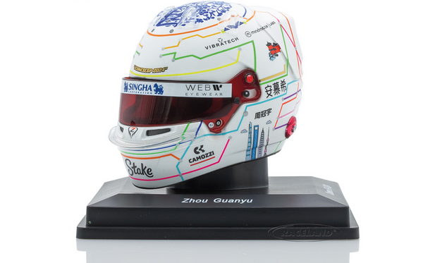 Casque Miniature F1 Zhou Guanyu 2024 - Échelle 1/5 - Réplique Détaillée Kick Sauber Stake - Objet De Collection