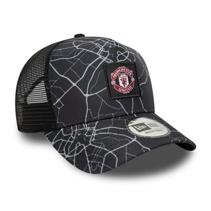 Manchester United New Era All Over Print E-Frame Trucker Baseball Cap