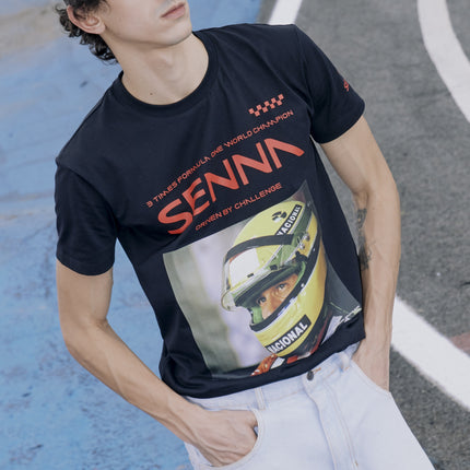 Ayrton Senna Race Helmet Picture Relaxed Fit T-Shirt