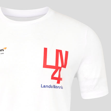 McLaren F1 Lando Norris 2025 Silverstone Win White T-Shirt
