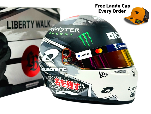 McLaren F1 Lando Norris 2025 Quadrant x Liberty Walk 1/2 Scale Mini Helmet