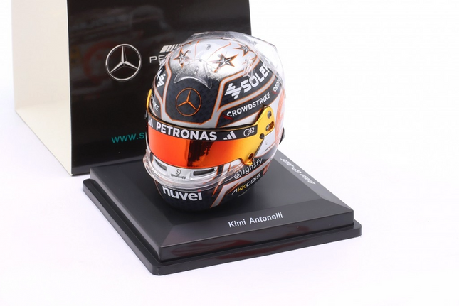 Mercedes AMG Petronas F1 Kimi Antonelli Silverstone GP 2025 1/5 Scale Mini Helmet