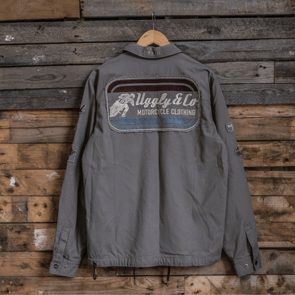 Grey Flattrack Moto Shacket
