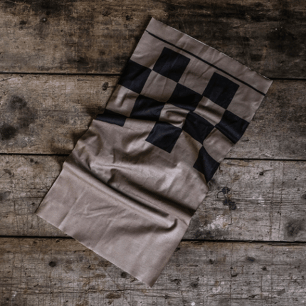 Stone & Black Chequered, Motorcycle Bandana