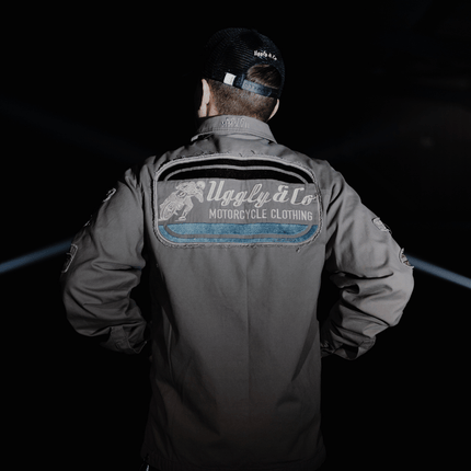 Grey Flattrack Moto Shacket