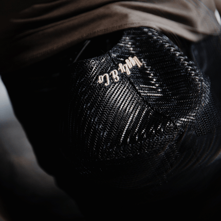 Black Flat Track Trucker Hat