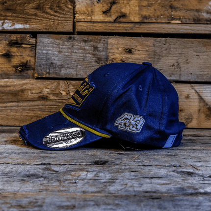Navy Blue & Yellow Rope Diamond Baseball Cap