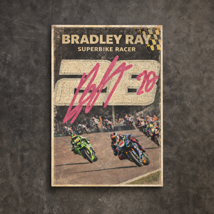 Bradley Ray No.28 Superbike Vintage Race Poster Wall Art