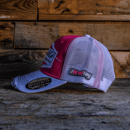 Pink & White Diamond Trucker Hat x Bradley Ray #28
