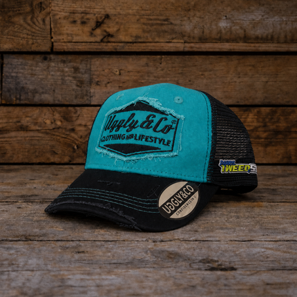 Turquoise & Black Diamond Cap