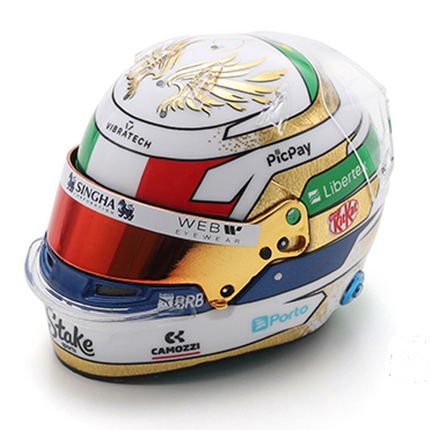 Stake F1 Kick Sauber Team Spark Model Gabriel Bortoleto Italian GP 1/5 Scale Mini Helmet 2025