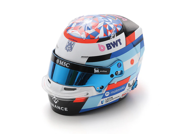 Alpine F1 Team Spark Model Franco Colapinto Silverstone GP 1/5 Scale Mini Helmet 2025