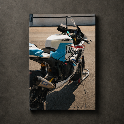 Uggly & Co Racing TT Bike on the Grid Canvas Wall Art