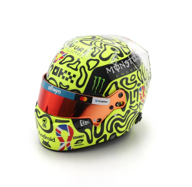 McLaren F1 Spark Model Lando Norris Silverstone GP 2025 1/5 Scale Mini Helmet